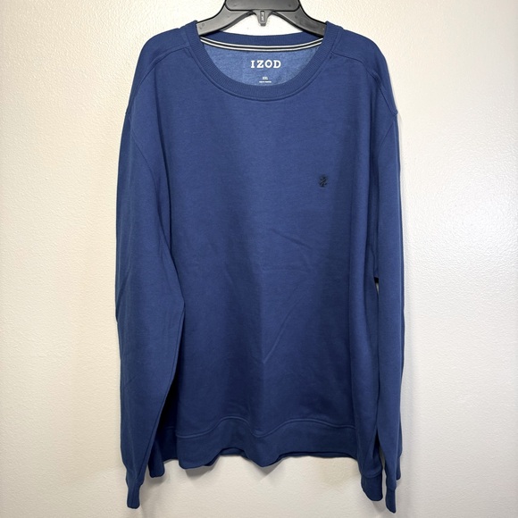 NWT IZOD Long Sleeve Super Soft Crew Neck Sweatshirt Pullover Blue Men’s XXL - Picture 1 of 5
